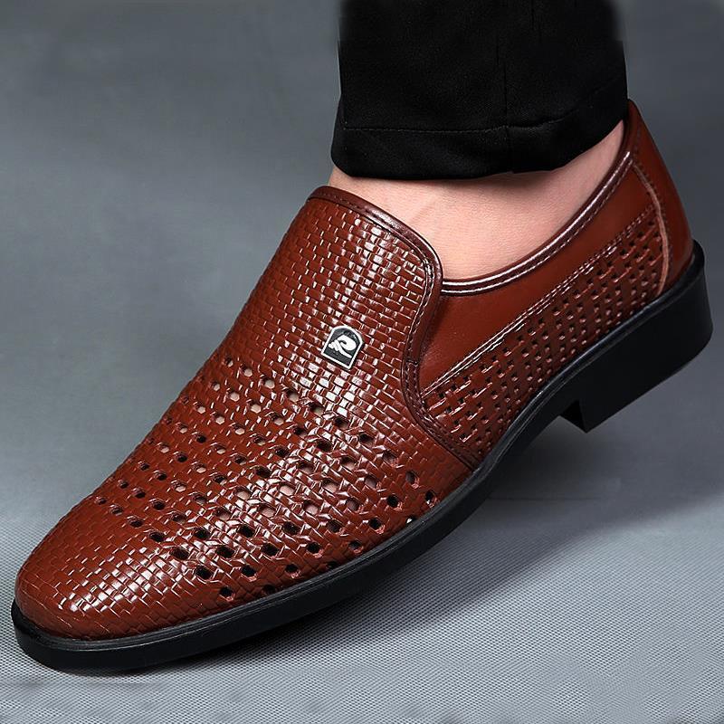 Herren Slipper Atmungsaktiv Handgewebt Bequem