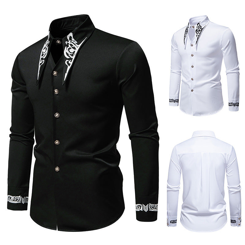 Herren Hemd Modernes Kragen-Design Slim Fit