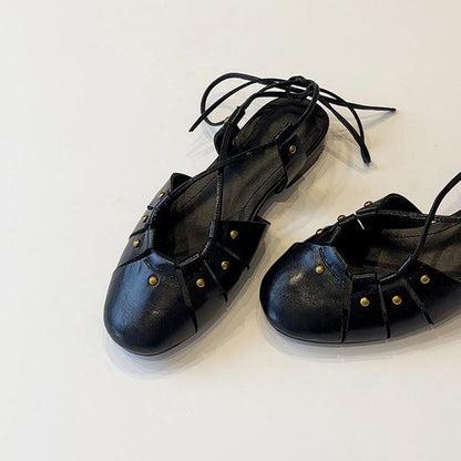 Damen Halbschuhe Schnürmodell Stilvolle Studdedesign Schuhe