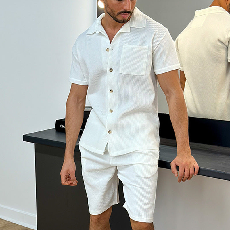 Herren Kurzarm-Shirt-Set Modern Elegant Slimfit