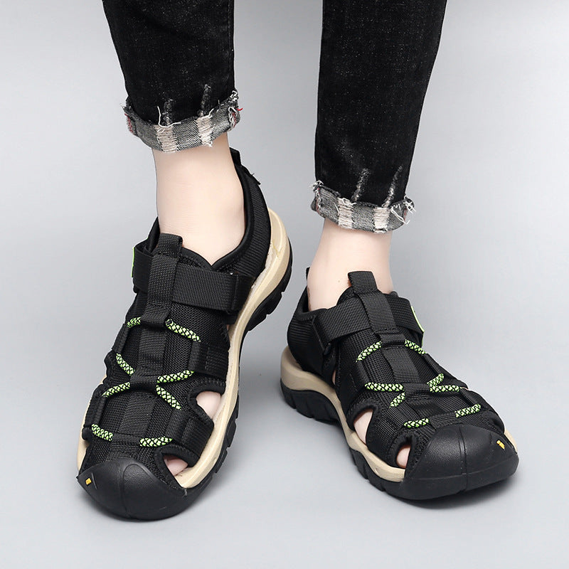 Herren Sandalen Bequem Klettverschluss Rutschfest Sommer