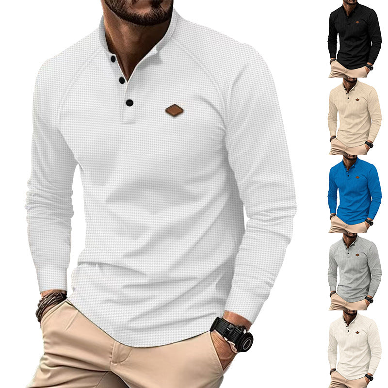 Herren Langarmshirt Weich Baumwolle Modern Knöpfe - BerlinGlamour