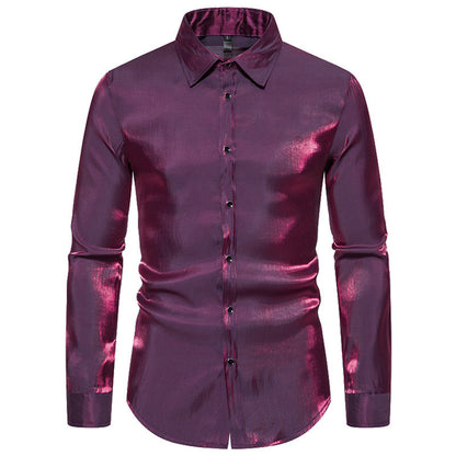 Herren Langarmhemd Glitzernd Elegant Berlin