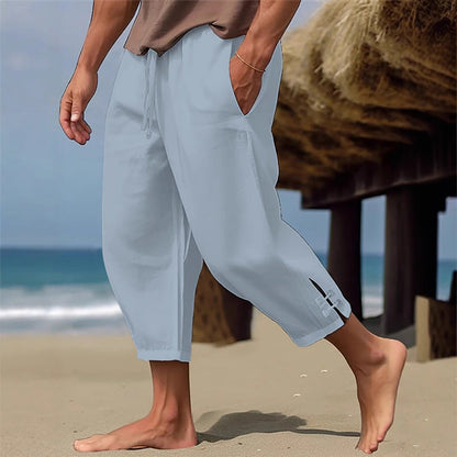 Herren Strandhose Bequem mit Verstellbund und Seitentaschen