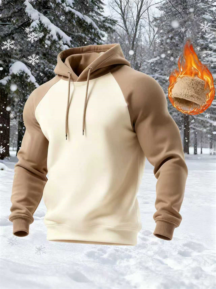Herren Kapuzenpullover Modern Raglan Ärmel Schwarz