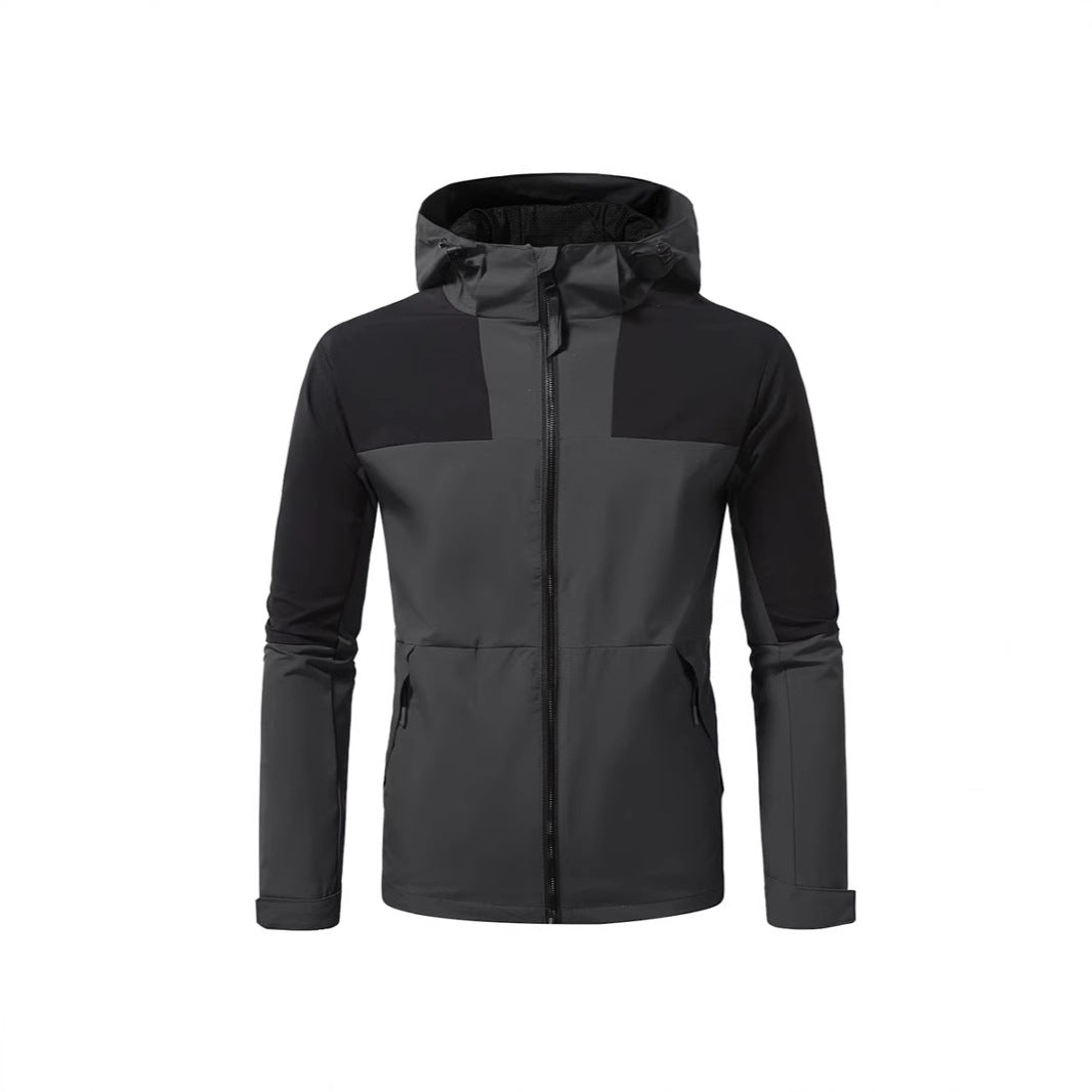 Herren Windbreaker Jacke Wasserdicht mit Kapuze und Taschen