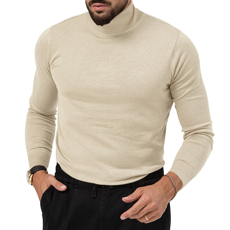 Herren Pullover Rollkragen Feinwolle Atmungsaktiv Elegante Optik