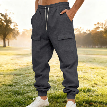 Herren Trainingshose Cargo Bequem Elastisch Mit Seitentaschen