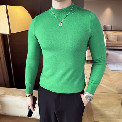 Herren modischer Pullover mit hohem Kragen und eleganter Passform Berlin Glamour