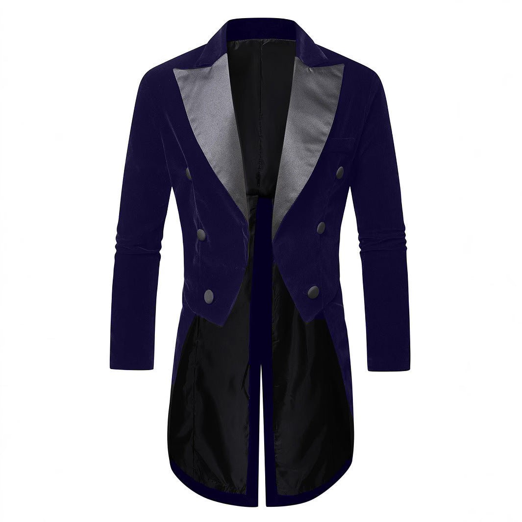 Herren Samt Blazer Elegant mit Glanzrevers Modern