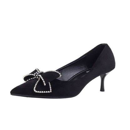 Elegante Damen Pumps mit Schleifen Dekoration High Heel