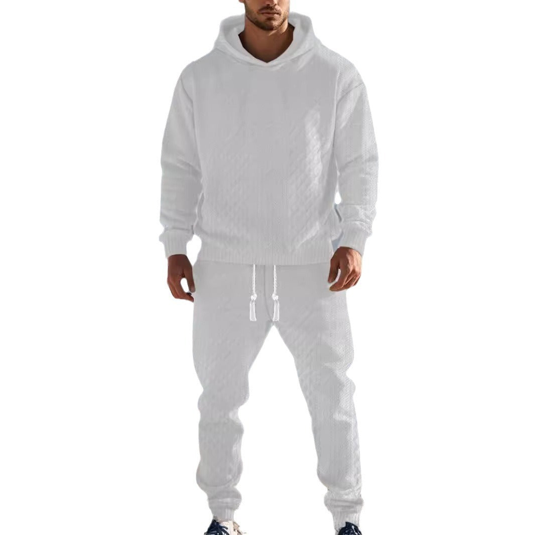 Herren Freizeit-Set Kapuze Elastisch Kuschelig Grau