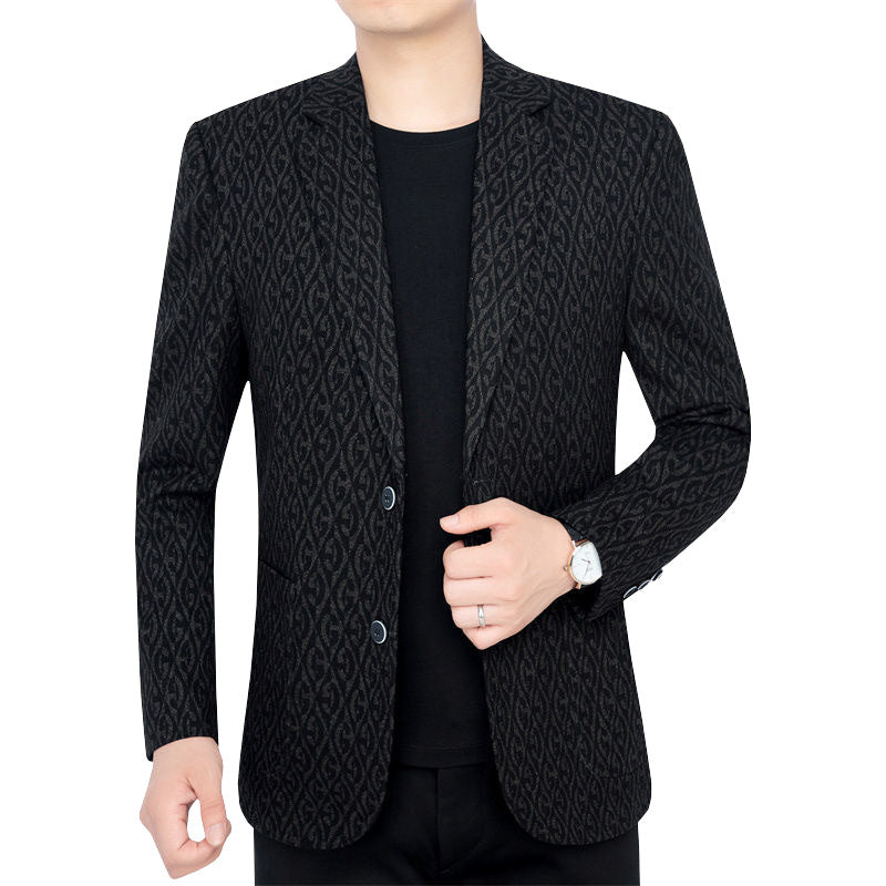 Herren Anzugjacke Modern Slim Fit Schwarz