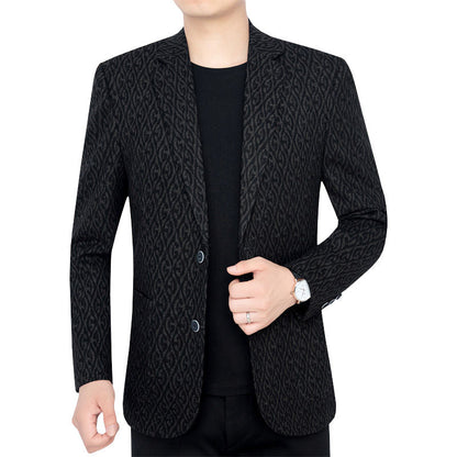 Herren Anzugjacke Modern Slim Fit Schwarz