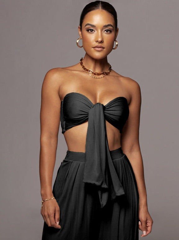 Frauen Top Set Schnür Oberteil Elegant