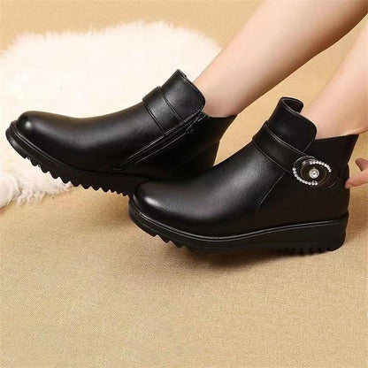 Damen Stiefeletten Warm Elegante Schnalle