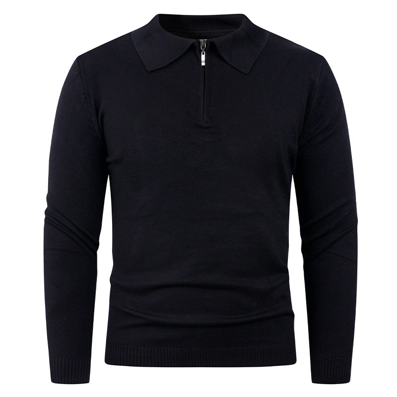 Herren Strickpullover Offener Kragen Feinripp