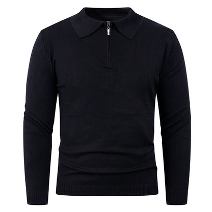 Herren Strickpullover Offener Kragen Feinripp