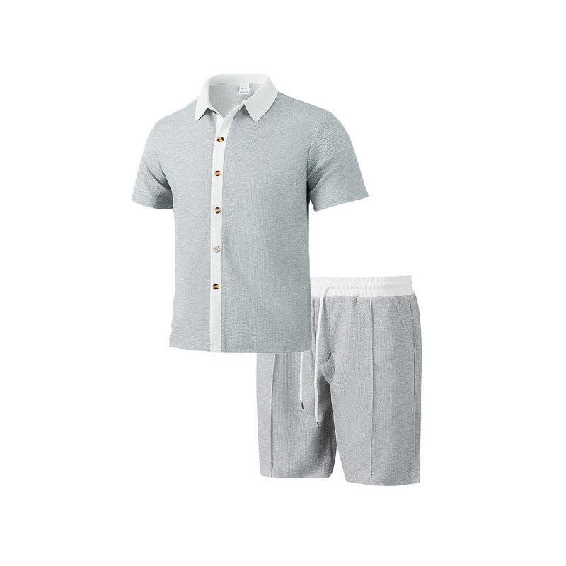 Herren Freizeit Set Kurzarmhemd mit Shorts Modern