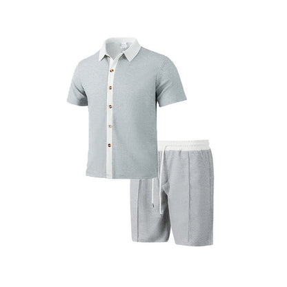 Herren Freizeit Set Kurzarmhemd mit Shorts Modern