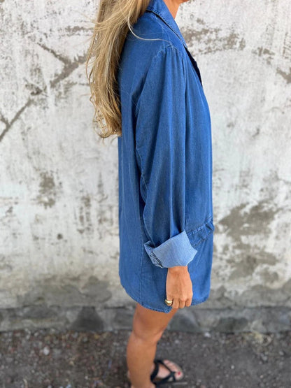 Denim Jacke Damen Reverskragen Kurz Modisch - BerlinGlamour