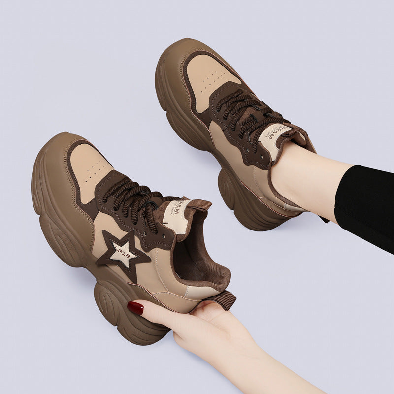 Damen Sportsneaker Chunky Weich Laufsohle Komfort