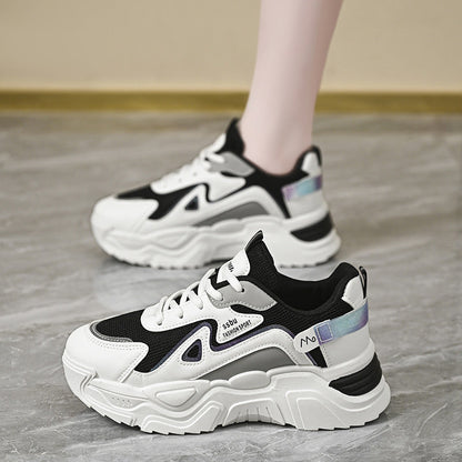 Damen Sneaker Sportlich Chunky Atmungsaktiv Stabile Sohle