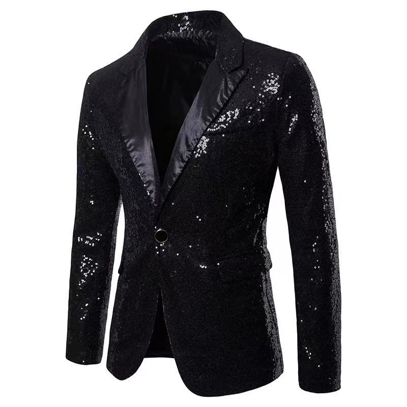 Herren Blazer Glitzer Pailletten Elegant