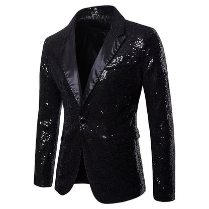 Herren Blazer Glitzer Pailletten Elegant