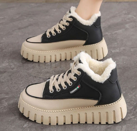 Damen Sneaker High-Top Kuschelig Rutschfest Trendy
