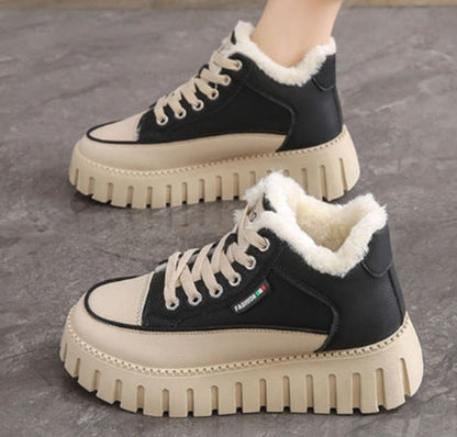 Damen Sneaker High-Top Kuschelig Rutschfest Trendy