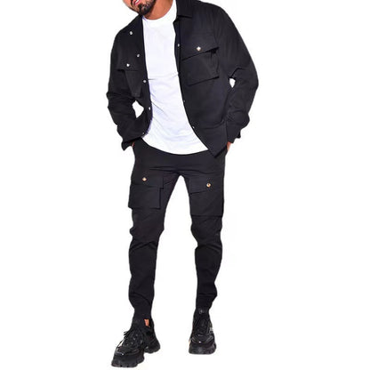 Herren Cargo-Hose Set Bequem mit Jacke Outdoor