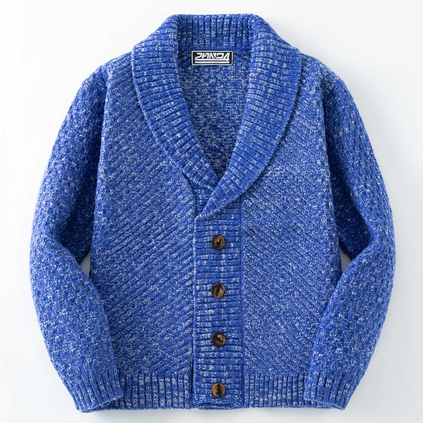 Herren Strickjacke Strukturiert Mit Schalkragen Modern