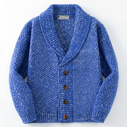 Herren Strickjacke Strukturiert Mit Schalkragen Modern