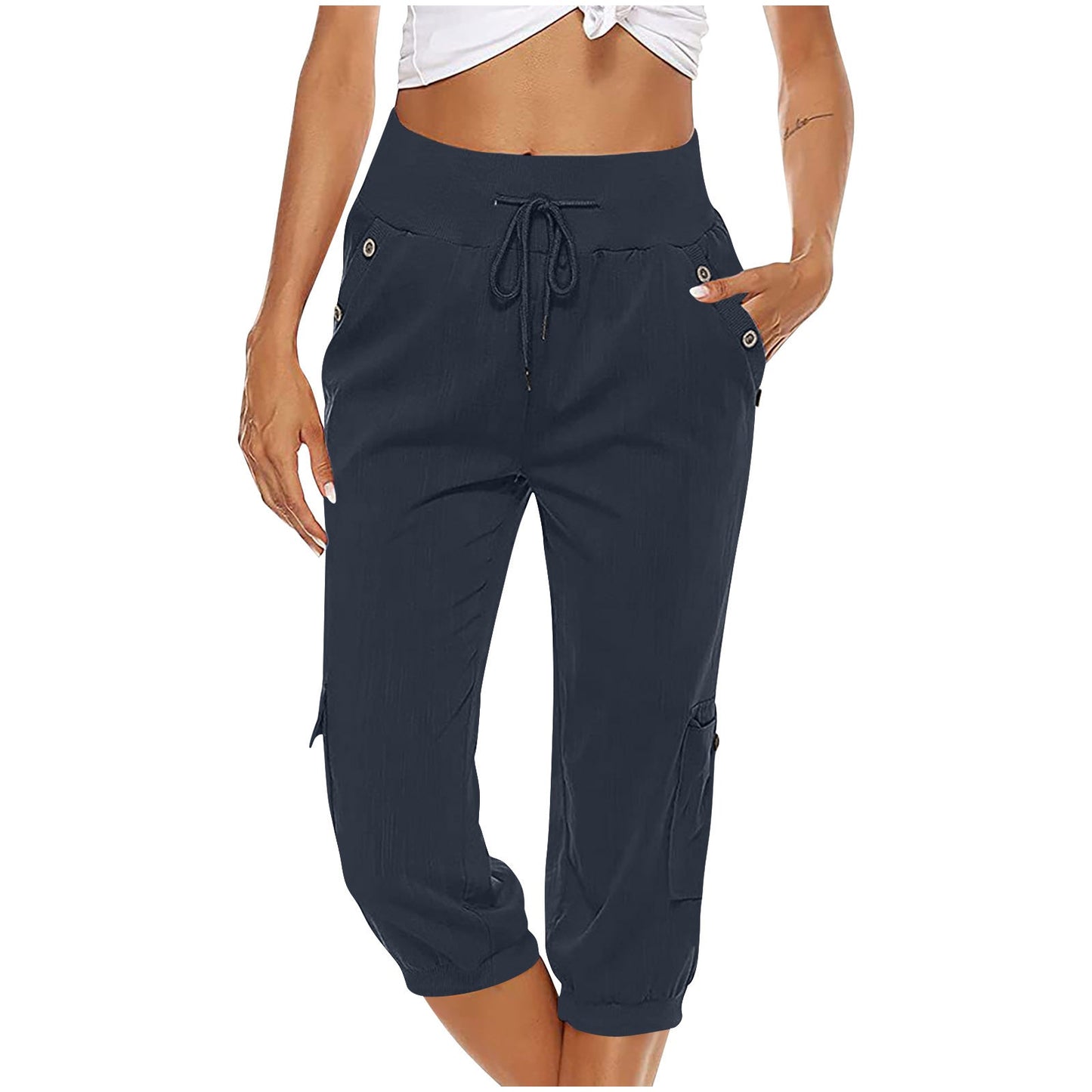 Charmaine Hose: gerade, elastische Taille mit Kordelzug