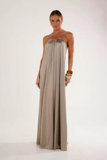Langes Abendkleid mit Halsband Elegant
