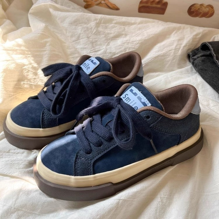 Damen Sneaker Bequem Leder Weich Gepolstert