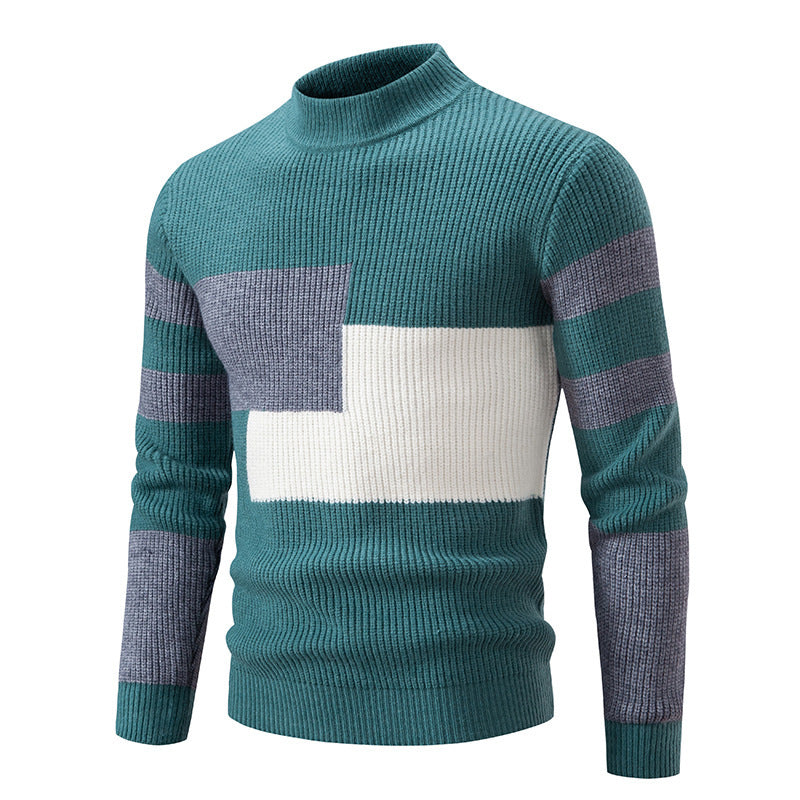 Herren Pullover Modern mit Struktur Optik Schwarzkreuz