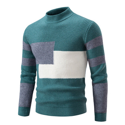 Herren Pullover Modern mit Struktur Optik Schwarzkreuz