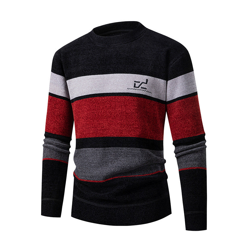 Herren Pullover Strukturiert Streifenmuster Modisch