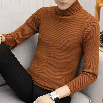 Herren Rollkragenpullover Eleganter Rippstrick Modern