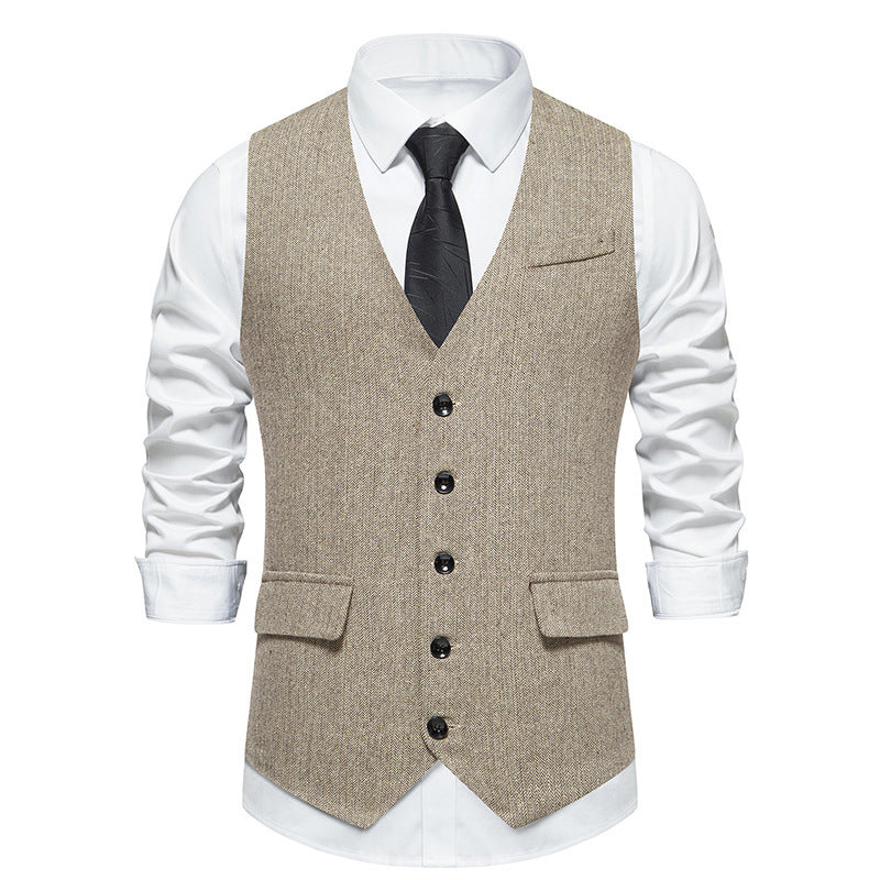 Herren Weste Elegant Mit Knöpfen Slim Fit