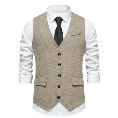 Herren Weste Elegant Mit Knöpfen Slim Fit