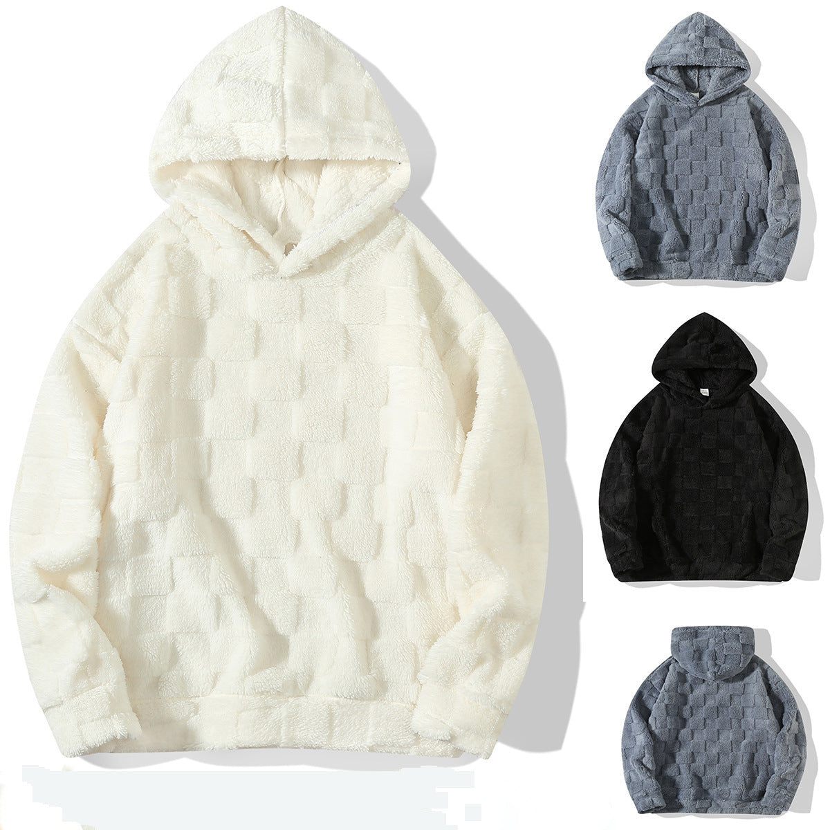 Herren Kapuzenpullover Weich Mikrofleece Strukturiert Modern - BerlinGlamour