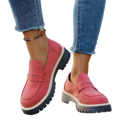 Damen Slipper Mokassin Lederoberfläche Rutschfest Moderne