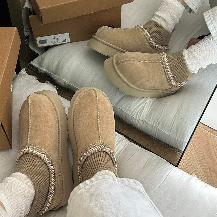 Damen Stiefeletten Bequem Elastisch Rutschfest Schwarz - BerlinGlamour
