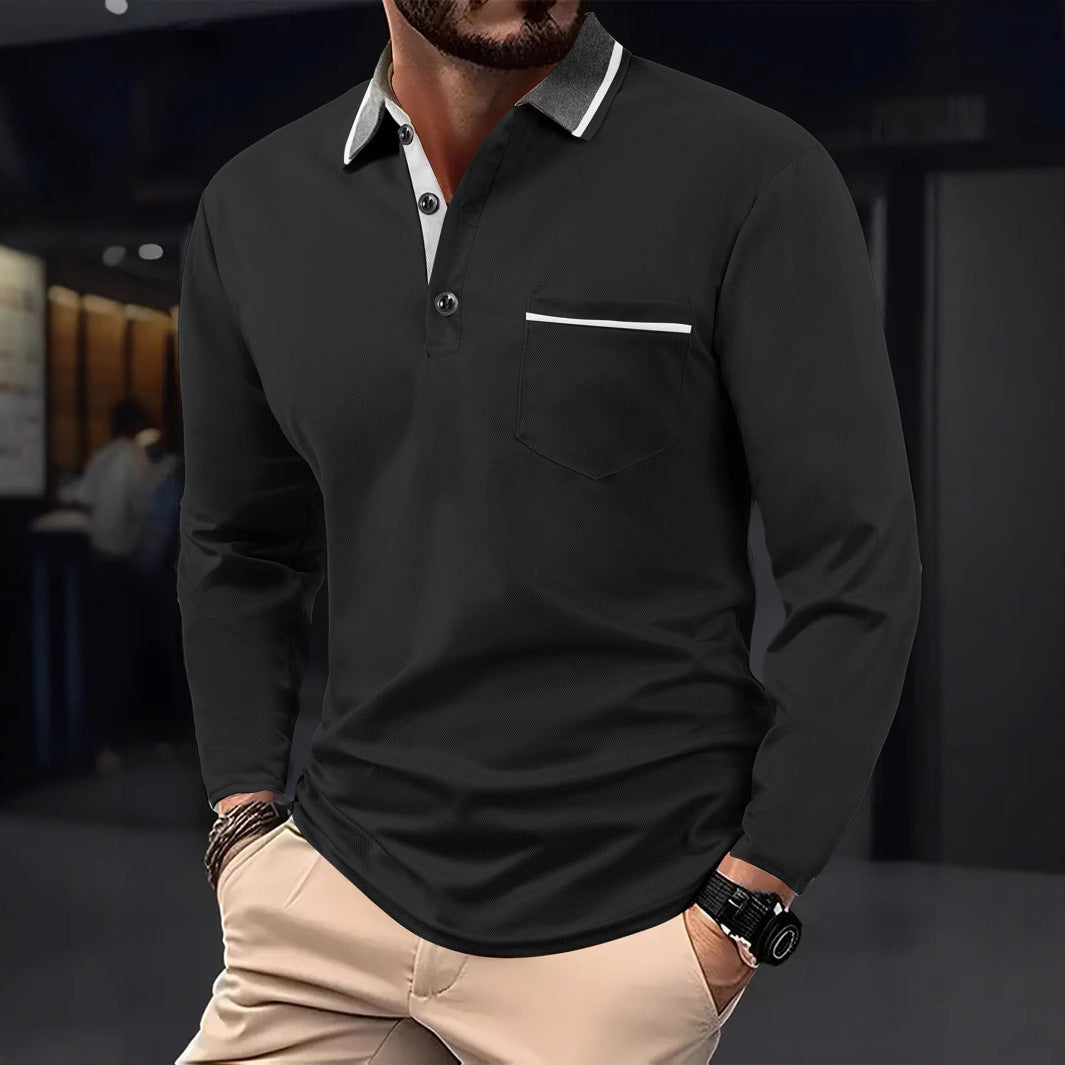 Herren Polohemd Modern Kragen Kontrastfarben Slimfit