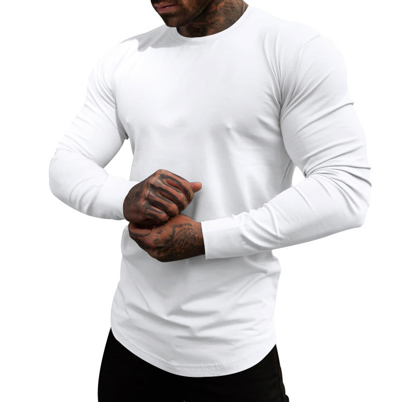 Herren Langarmshirt Weich Baumwolle Modern Rundhals