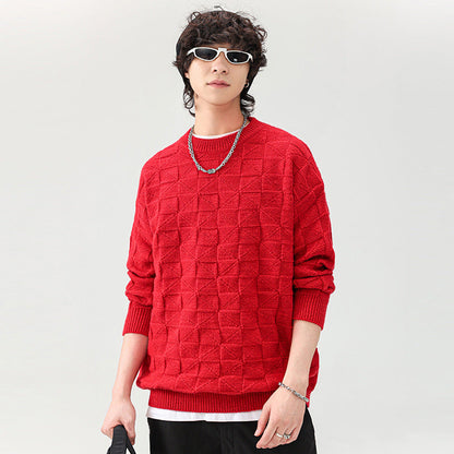 Herren Pullover Struktur Oberfläche Modern Schwarz
