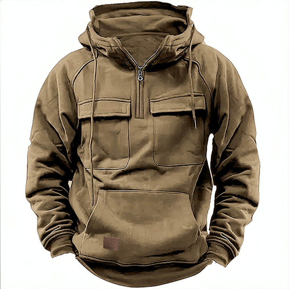 Herren Fleece Hoodie Großzügige Taschen Reißverschluss Warm